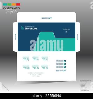 4 colored vector made envelope design for corporate and any best company use Stock Vector