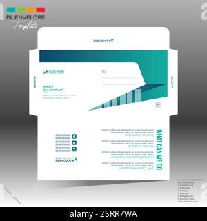 4 colored vector made envelope design for corporate and any best company use Stock Vector