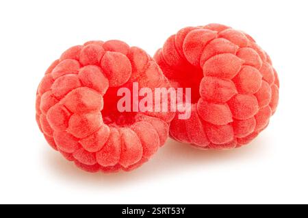 raspberry path isolated on white Stock Photo