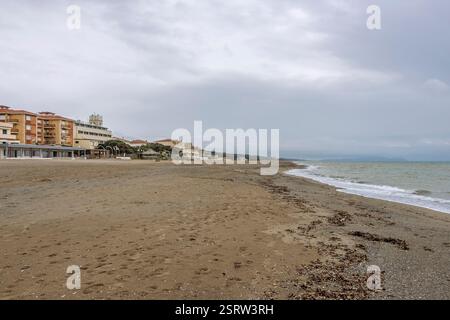 The beach of Marina di Castagneto Carducci, Italy, on a winter day Stock Photo