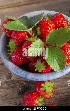 Still life with strawberries in the country Stock Photo - Alamy