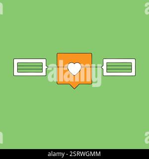 Simple graphic depicting a connection with a heart icon Stock Vector