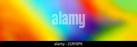Bright rainbow gradient background and multi-colored spots. Long banner Stock Photo