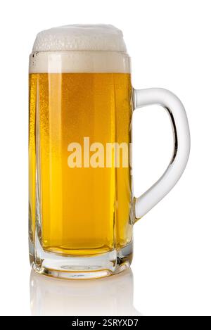 Beer mug with foam isolated on white with clipping path included Stock Photo
