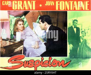 JOAN FONTAINE, CARY GRANT, ALFRED HITCHCOCK, SUSPICION, 1941 Stock