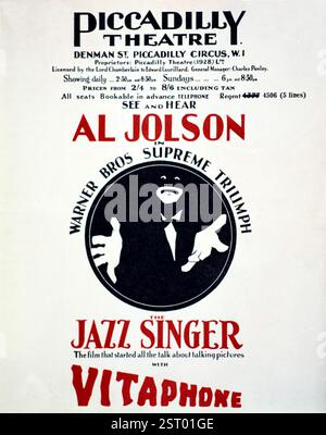 THE JAZZ SINGER AL JOLSON Piccadilly Theatre, Denman Street     Date: 1927 Stock Photo