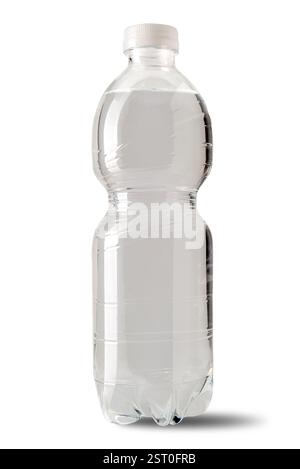 Water in 500ml plastic bottle isolated on white with clipping path included Stock Photo