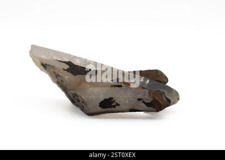 Quarz crystal isolated on white background Stock Photo