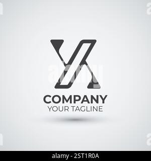 Modern Letter X Logo Design Flat Icon Template Stock Vector