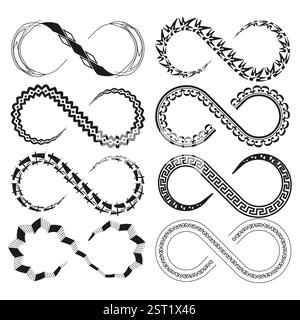 Infinity shape icon. Decorative loop vector. Abstract eternity symbol. Geometric endless form. Stock Vector