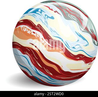 Vibrant abstract sphere with swirling colorful patterns Stock Vector