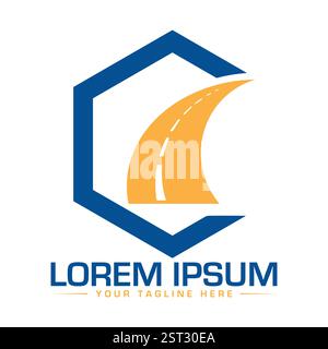 Road Logo Design Stock Vector