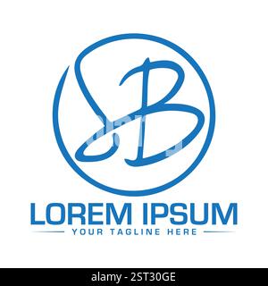 SB Letter Logo Design Stock Vector