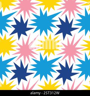 Seamless pattern with colorful stars Stock Vector