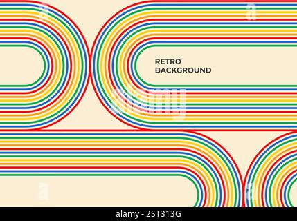 Retro background with colorful lines Stock Vector