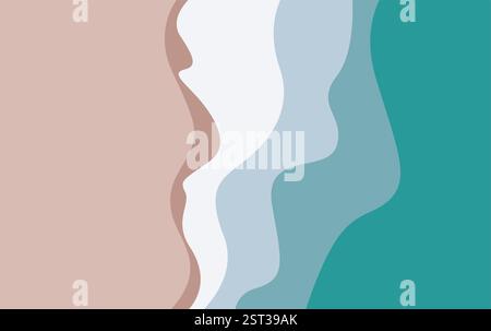 Top view on sea beach vector illustration. Beach Abstract Background Stock Vector