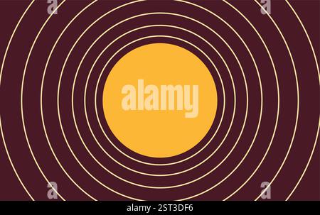 sun with rays lines background for poster design Stock Vector