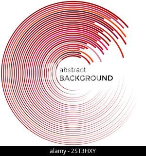 Abstract background with red lines. Red circles with place for your text  on a white background. Stock Vector