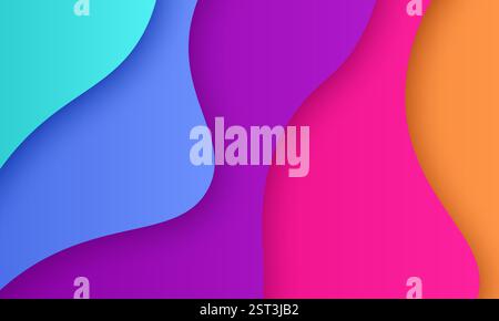 Abstract  Background with Colorful Paper Cut shapes banner design. Vector illustration. Stock Vector