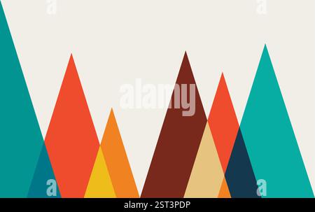 Abstract Landscape Mountains Art Background Stock Vector
