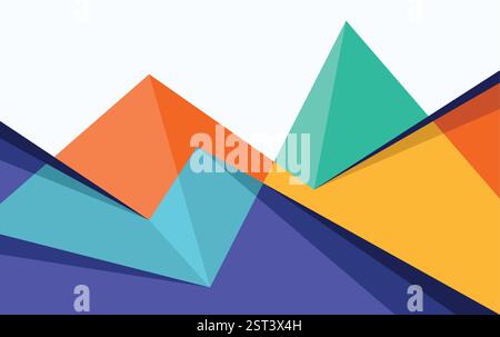 High Mountain Abstract Geometric Background Vector full color Stock Vector