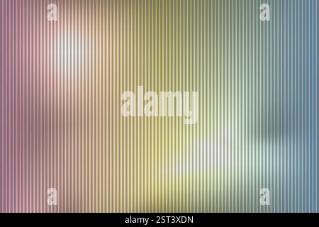 Corrugated polycarbonate sheet silver rainbow gradient, ribbed acrylic textured gray background, abstract vector background foil Stock Vector