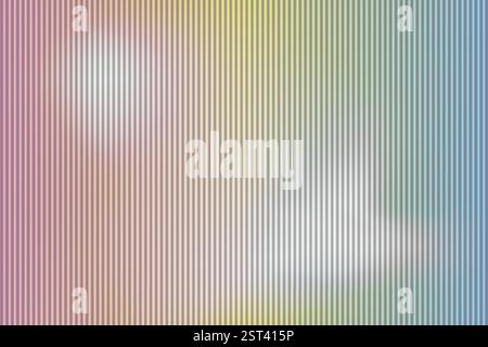 Corrugated polycarbonate sheet silver rainbow gradient, ribbed acrylic textured gray background, abstract vector background foil Stock Vector