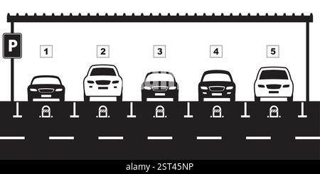Car parking barriers – vector illustration Stock Vector