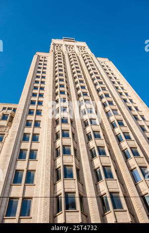 The Boerentoren (Farmers' Tower) in Antwerp, Belgium. Built in 1930, it was one of the first skyscrapers in Europe, and is currently being renovated Stock Photo