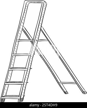 Stand ladder icon simple vector. Step construction. Wooden metal Stock ...