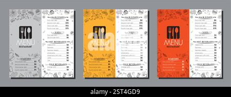 Restaurant menu card template in DL format - vector illustration Stock Vector