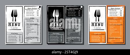 Cafe menu card template in DL format - vector illustration Stock Vector