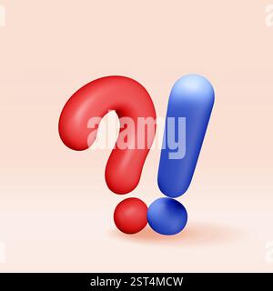3d question and exclamation marks Stock Vector