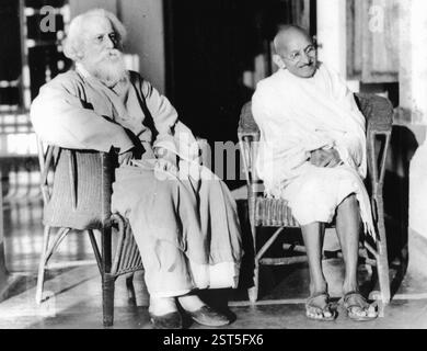 Mahatma Gandhi With Poet Rabindranath Tagore India February 1940 Old mahatma-gandhi-with-poet-rabindranath-tagore-india-february-1940-old