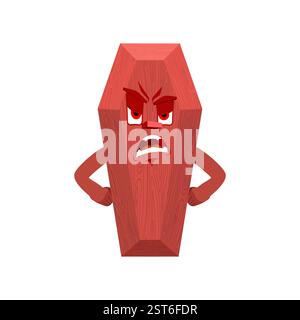 Coffin angry. casket evil and aggressive Stock Vector