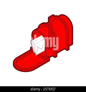 Mailbox red isolated. iron letter box Stock Vector