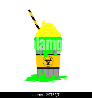 Toxic Cocktail. Biohazard Drink Green. Danger Stock Vector