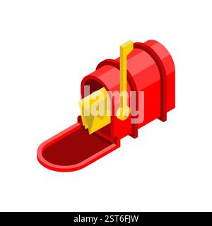 Mailbox red isolated. iron letter box Stock Vector