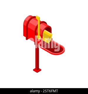 Mailbox red isolated. iron letter box Stock Vector
