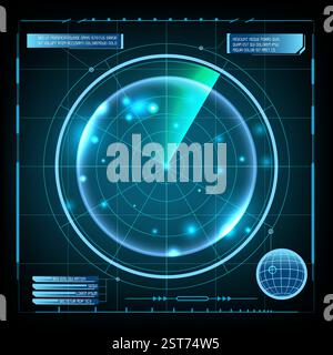 Sea detector display Stock Vector