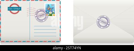 Realistic mail envelope Stock Vector