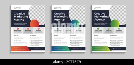 Corporate Flyer, Business Flyer template colorful gradient geometric shape. brochure design, layout template design, annual report, magazine, poster. Stock Vector