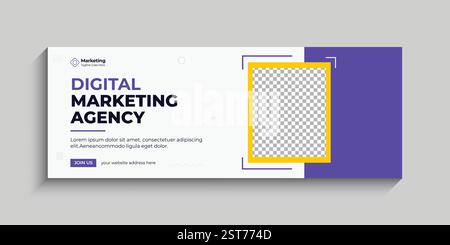 Digital Marketing Agency social media timeline cover and web banner ad template. Use for social media, social media post design template. Stock Vector