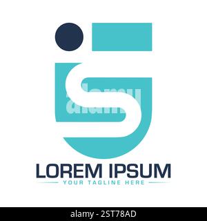 SI Letter Logo Design Stock Vector
