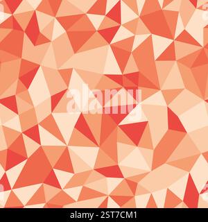 Abstract background with mosaic triangle shapes. Compact triangles size. Repeatable pattern. Peachy color palette. Creative vector tiles. Stock Vector
