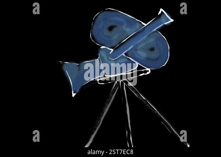 Conceptual digital images showing movie camera used for films Stock Photo