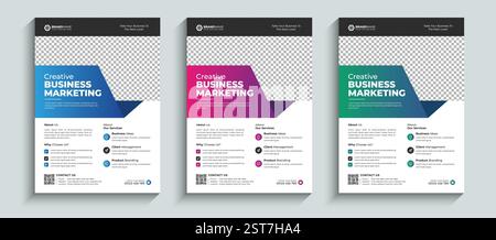 Corporate Flyer, Business Flyer template colorful gradient geometric shape. Brochure design, layout template design, annual report, magazine, poster Stock Vector