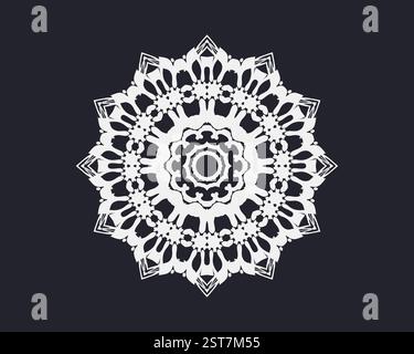 Isolated mandala design vector illustration. Geometric ornamental mandala design for tile pattern, Alpona, sticker, greeting card, Mehndi, tattoo Stock Vector