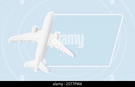 Tuvalu Travel Illustration with Plane and National Flag. Ideal for travel agencies, promotional materials, or geographic content related to Tuvalu. Stock Vector
