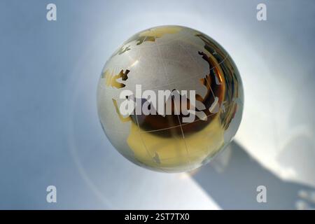 Round globe of world showing Asia Indian Ocean India China Sri Lanka ...